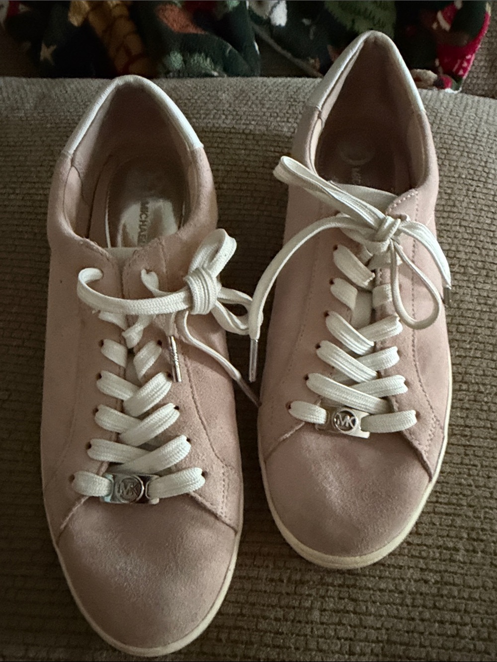 Michael Kors Blush Pink Suede Lace-Up Sneakers